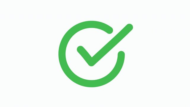 Animated of check mark with circle. Dynamic tick effect, smooth appearance. Ideal for UI/UX design, confirmation visuals, and positive feedback indicators, with alpha channel only 4k.
