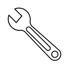 Simple outline wrench illustration minimalist tool vector graphic for engineering and repair concepts