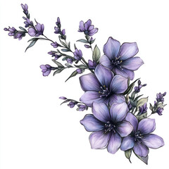 Fototapeta premium lilac branch isolated on white