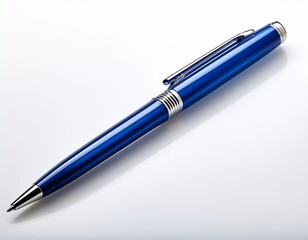 a blue pen ballpoint isolate white background