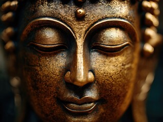 Close-up of female facial sculpture