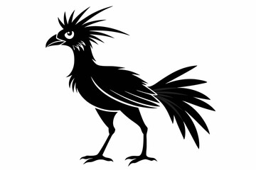secretary bird sihouette black vector