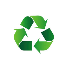 Obraz premium A vibrant green recycling symbol representing sustainability and environmental awareness, ideal for eco-friendly initiatives and educational materials , isolated on white or transparent png
