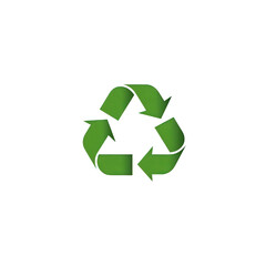 Obraz premium A green recycling symbol showcasing sustainability and environmental awareness, set against a minimalistic background, emphasizing eco-friendly practices , isolated on white or transparent png
