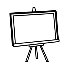 Simple black and white easel illustration stand for presentation display and sketching creative purposes