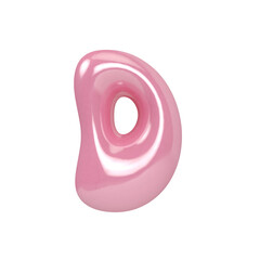 3D Letter D Font Pink