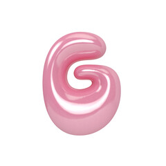 3D Letter G Font Pink
