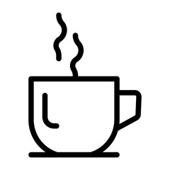 hot coffee icon in a glass