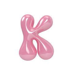 3D Letter K Font Pink