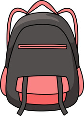 Black and red school bag illustration