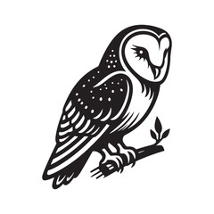 Barn Owl Silhouette - Barn Owl Minimalist Vector - Illustration of Barn Owl - Barn Owl Art.