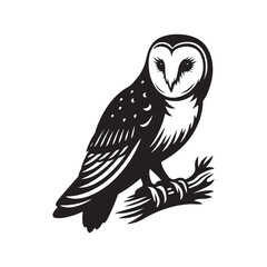 Barn Owl Silhouette - Barn Owl Minimalist Vector - Illustration of Barn Owl - Barn Owl Art.