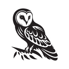 Barn Owl Silhouette - Barn Owl Minimalist Vector - Illustration of Barn Owl - Barn Owl Art.