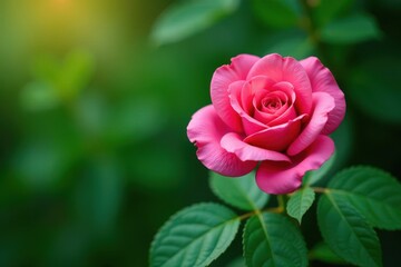 Delicate rose surrounded by lush green leaves framing its beauty, botanical, leaf