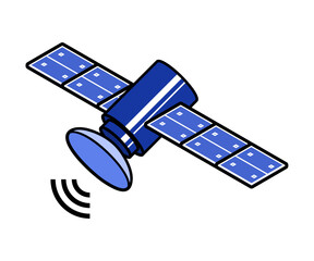 Artificial satellite - Blue Monochrome