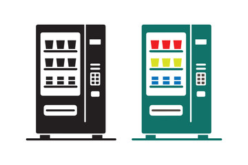 Minimalist vending machine vector icon on white background