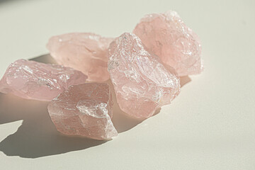 pink crystal gemstone on a white background