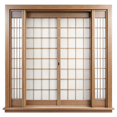 Japanese style window on white background