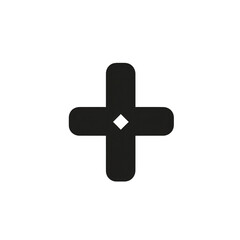 Minimalistic black cross symbol on a transparent background, ideal for graphic design, web applications, or user interface elements , isolated on white or transparent png