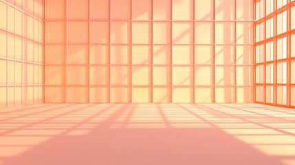 Peach Room with Sunlight, and Minimalist Interior.