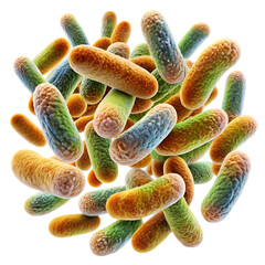 Microscopic bacteria isolated on white background