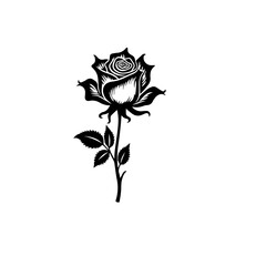Rose silhouette Vectors art illustration
