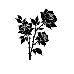 Rose silhouette Vectors art illustration
