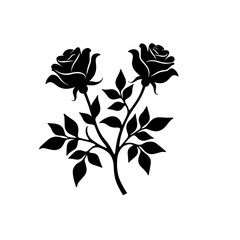 Rose silhouette Vectors art illustration
