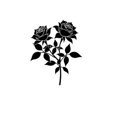Rose silhouette Vectors art illustration
