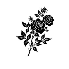 Rose silhouette Vectors art illustration
