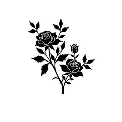 Rose silhouette Vectors art illustration
