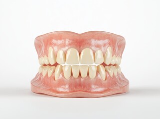 Obraz premium Jaw with a gap from a missing front tooth, presenting deuce in a 3D illustration on white