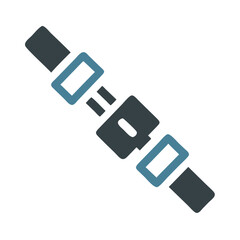 Seatbelt buckle icon in a minimalist design with a dark background
