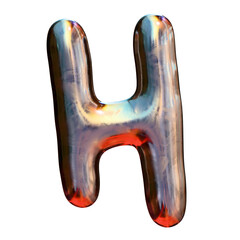 3d metallic letter h