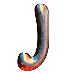 3d metallic letter j