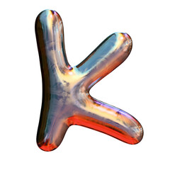3d metallic letter k