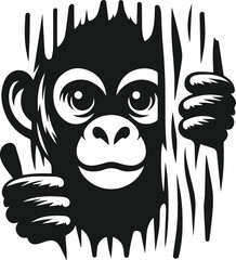 Monkey vector silhouette