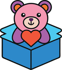 teddy bear with heart vector, teddy bear with heart vector