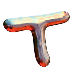 3d metallic letter t