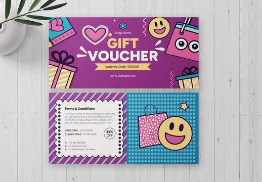 Colorful Gift Voucher Template