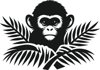 Monkey vector silhouette