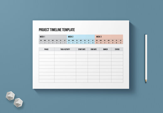Project Timeline Template Layout