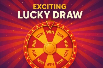 Exciting Lucky Draw with Colorful Wheel and Vibrant Background