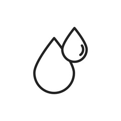 2 props of water black outlined isolated illustration for medicine or User Interface. Vector icon in flat style