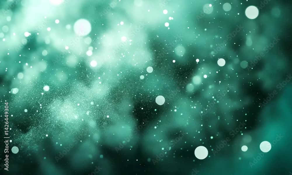 Wall mural pulsating toxic green background filled with swirling light particles in motion made with generative