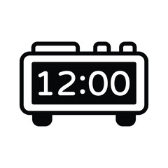 Ready to use premium icon of digital clock in glyph style