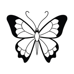 Butterfly silhouette illustration elegant insect design vector graphics black and white outline isolated