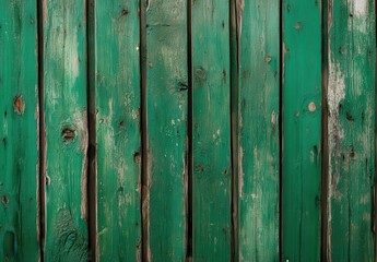 Fototapeta premium Aged green wooden planks (2)