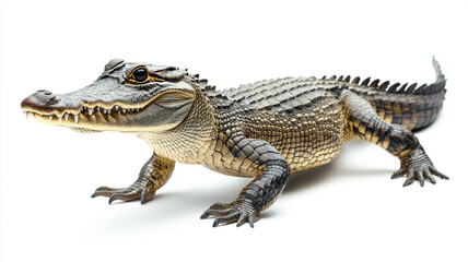 Fototapeta premium a crocodile isolated on a white background