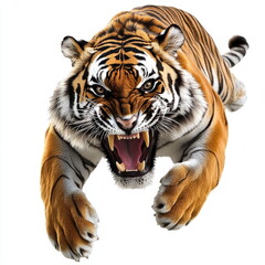 Obraz premium Tiger Attacking Powerful Predator Roar